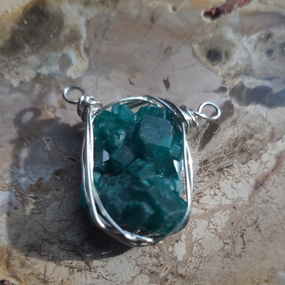 Dioptase Pendant Set